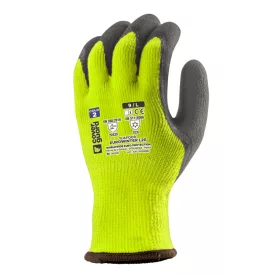   1LAFO08   EUROWINTER TÉLI SÁRGA KESZTYŰ, SZÜRKE LATEX TENYÉR