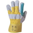 232   BŐRKESZTYŰ,4244,DUPLA HASÍTÉKBŐR TENYÉR/SÁRGA VÁSZON