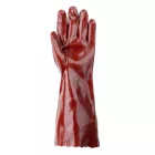 3640   MÁRTOTT PVC KESZTYŰ, BORDÓ, SAV/LÚG/OLAJÁLLÓ, 40CM