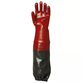   3668   MÁRTOTT PVC KESZTYŰ, BORDÓ, SAV/LÚG/OLAJÁLLÓ, 70CM HOSSZÚ