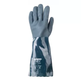   3740   MÁRTOTT POLIMER KESZTYŰ, ZÖLD, VEGYSZERÁLLÓ, 40CM