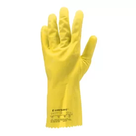   5029   HTG SÁRGA GUMIKESZTYŰ, 30CM/0,5MM, PAMUTBOLYHOZOTT BELSŐ