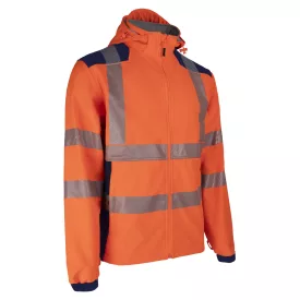 NEBULO FLUO NARANCS/SÖTÉTKÉK SOFTSHELL KABÁT_S