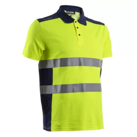   5OKI16000S   OKI FLUO SÁRGA/SÖTÉTKÉK RÖVID UJJÚ GALLÉROS PÓLÓ