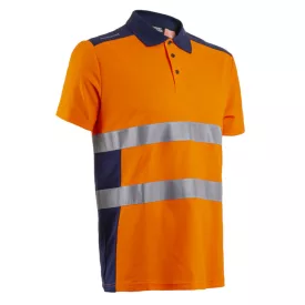   5OKI17000S   OKI FLUO NARANCS/SÖTÉTKÉK RÖVID UJJÚ GALLÉROS PÓLÓ