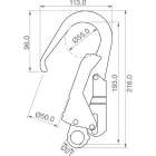 AYAK KAMPÓ KARABINER KETTŐS RUGÓZÁRRAL, 50MM NYÍLÁSÚ
