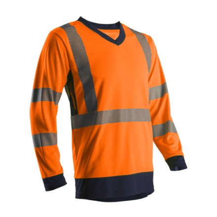 7SUNOXL   SUNO HI-VIZ NARANCS HOSSZÚ UJJÚ PÓLÓ