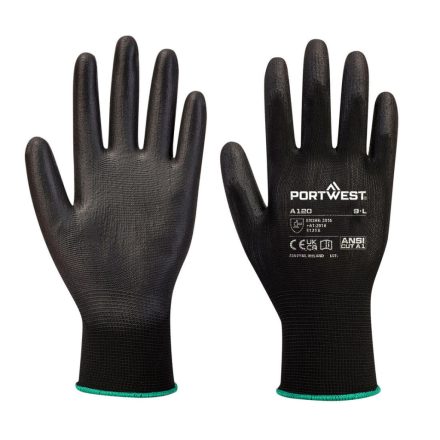 A120BKRL Portwest Nylon védőkesztyű PU tenyérmártott