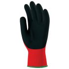 GAN1LACI07   MÁRTOTT FEKETE LATEX, PIROS TEXTIL KÉZHÁTTAL