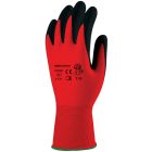 GAN1LACI09   MÁRTOTT FEKETE LATEX, PIROS TEXTIL KÉZHÁTTAL