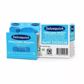   Cederroth Salvequick kék detektálható ujjvég és normál sebtapasz utántöltő, 30 db