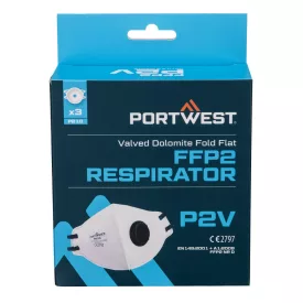   P210WHR Portwest FFP2 szelepes Dolomit összehajtható lapos maszk (3 db)