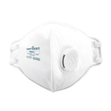 P351WHR Portwest FFP3 szelepes, félbehajtható légzésvédő maszk (20 db)