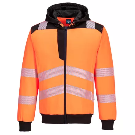 PW327OBR4XL Portwest PW3 Hi-Vis cipzáras kapucnis pulóver