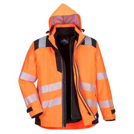 PW365OBR4XL Portwest PW3 Hi-Vis 3-in-1 kabát