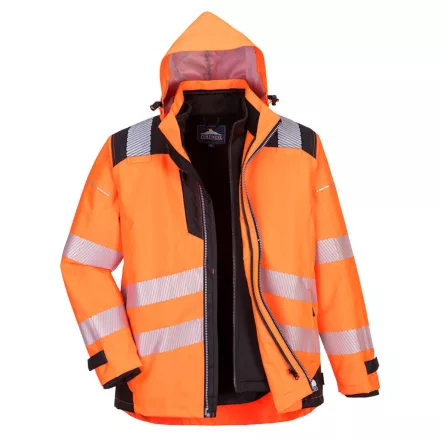 PW365OBRXS Portwest PW3 Hi-Vis 3-in-1 kabát