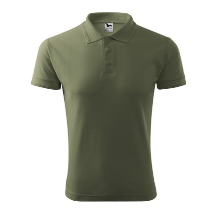 2030913   Férfi galléros pique póló, khaki, 200 g/m²