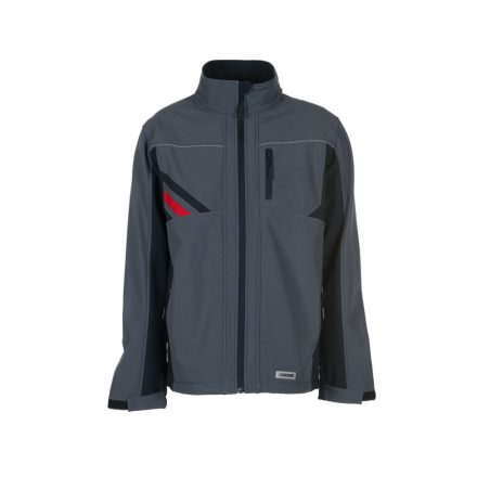 23820/2XL   Highline softshell dzseki, sötétszürke/fekete/piros