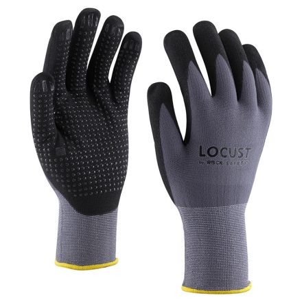 LOCUST/10   Nylon/spandex szerelőkesztyű mikro habnitril tenyérmártással