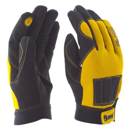 MKS2/XL   Mechanikai kesztyű, citromsárga-fekete,mágnesbetét a mutatóujjon és a kézháton