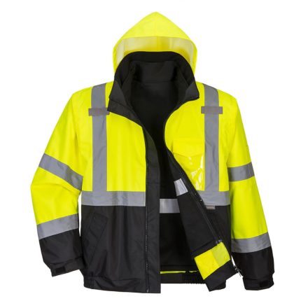 S365YBR4XL Portwest Hi-Vis prémium 3 az 1-ben bomber kabát