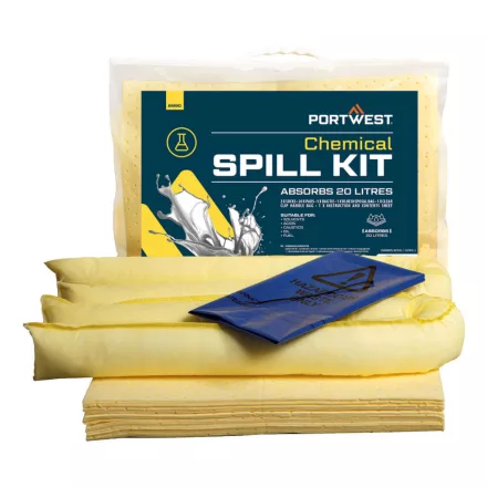 SM90YER Portwest PW Spill (20 liter) vegyi szorbens készlet (6 db)