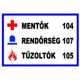 Mentõk Rendõrség Tûzoltók - tábla