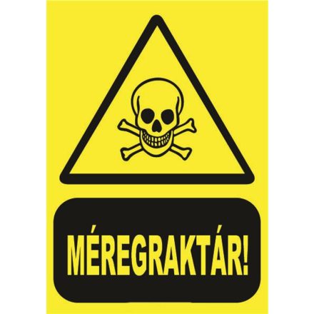 Méregraktár - tábla