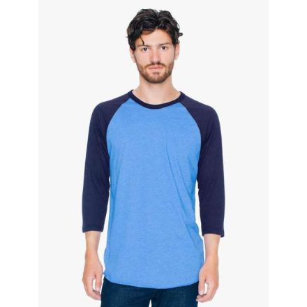 aabb453hlab/nv-2xl   UNISEX POLY-COTTON 3/4 UJJÚ RAGLAN PÓLÓ