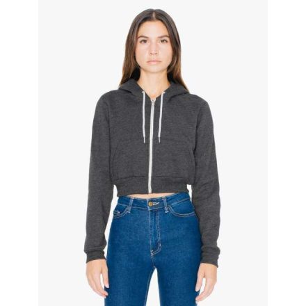 aaf397dhgr-l   WOMEN'S FLEX FLEECE CROPPED ZIP HOODED SWEATSHIRT