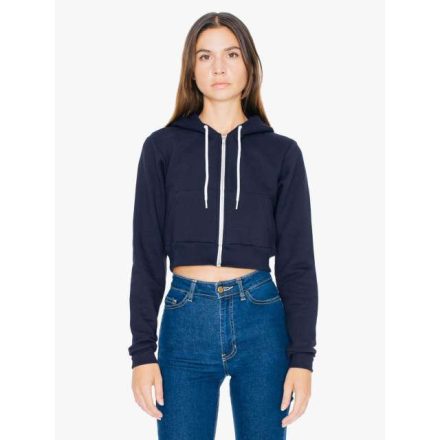 aaf397nv-l   WOMEN'S FLEX FLEECE CROPPED ZIP HOODED SWEATSHIRT