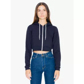   aaf397nv-m   WOMEN'S FLEX FLEECE CROPPED ZIP HOODED SWEATSHIRT