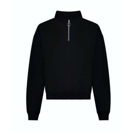 awjh037dbl-l   WOMEN'S CROPPED 1/4 ZIP SWEAT