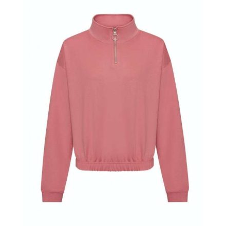 awjh037dur-l   WOMEN'S CROPPED 1/4 ZIP SWEAT