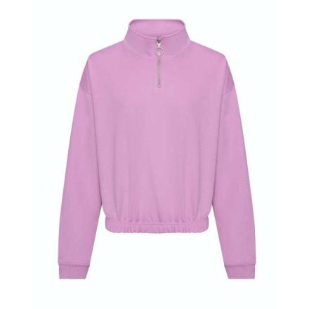 awjh037lav-l   WOMEN'S CROPPED 1/4 ZIP SWEAT