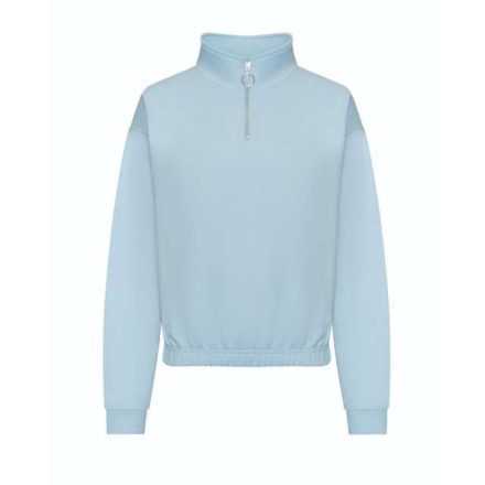 awjh037sb-l   WOMEN'S CROPPED 1/4 ZIP SWEAT