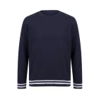 fr840hgr/nv-xs   SWEAT WITH STRIPE CUFFS