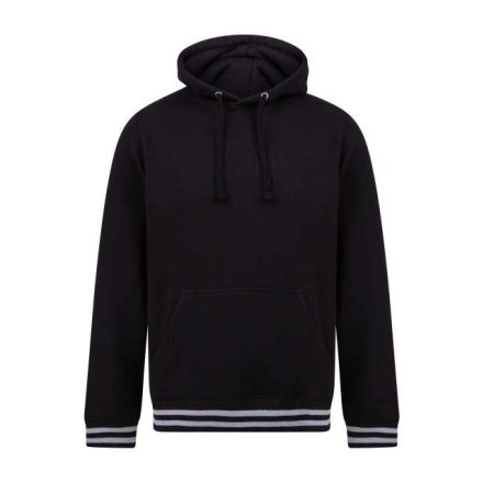 fr841bl/hgr-l   HOODIE WITH STRIPED CUFFS