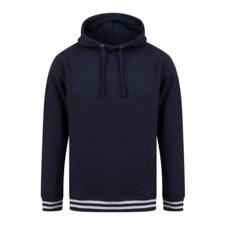 fr841nv/hgr-l   HOODIE WITH STRIPED CUFFS