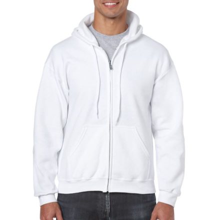 gi18600wh-2xl   HEAVY BLEND™ ADULT FULL ZIP HOODED SWEATSHIRT