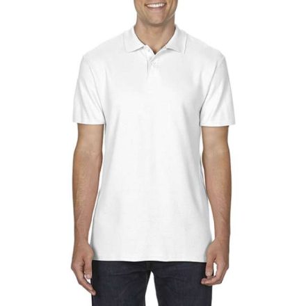 gi64800wh-2xl   SOFTSTYLE® ADULT DOUBLE PIQUÉ POLO