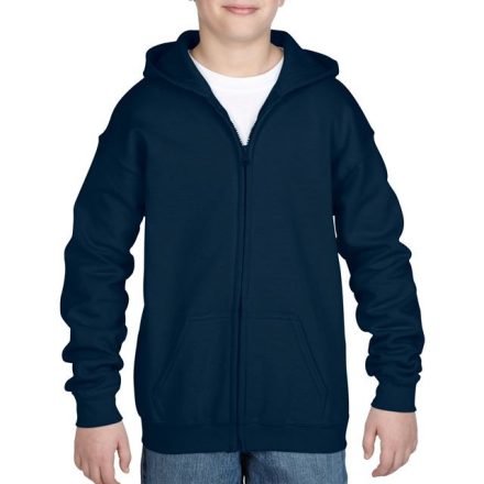 giB18600nv-xs   HEAVY BLEND™ YOUTH FULL ZIP HOODED SWEATSHIRT