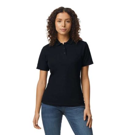 gil64800-b3bl-2xl   SOFTSTYLE® LADIES' DOUBLE PIQUÉ POLO WITH 3 COLOUR-MATCHED BUTTONS