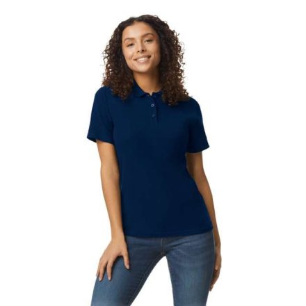 gil64800-b3nv-2xl   SOFTSTYLE® LADIES' DOUBLE PIQUÉ POLO WITH 3 COLOUR-MATCHED BUTTONS