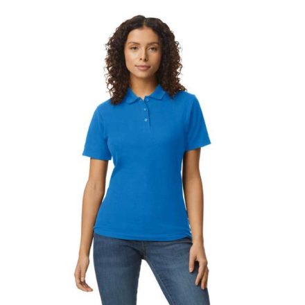 gil64800-b3ro-2xl   SOFTSTYLE® LADIES' DOUBLE PIQUÉ POLO WITH 3 COLOUR-MATCHED BUTTONS