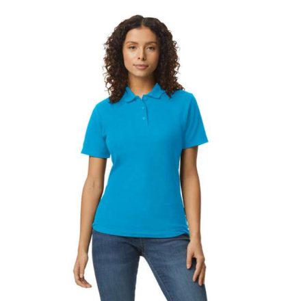 gil64800-b3sh-2xl   SOFTSTYLE® LADIES' DOUBLE PIQUÉ POLO WITH 3 COLOUR-MATCHED BUTTONS