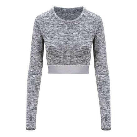 jc039gm-l   WOMEN'S LONG SLEEVE CROP T