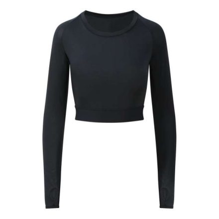 jc039jbl-l   WOMEN'S LONG SLEEVE CROP T