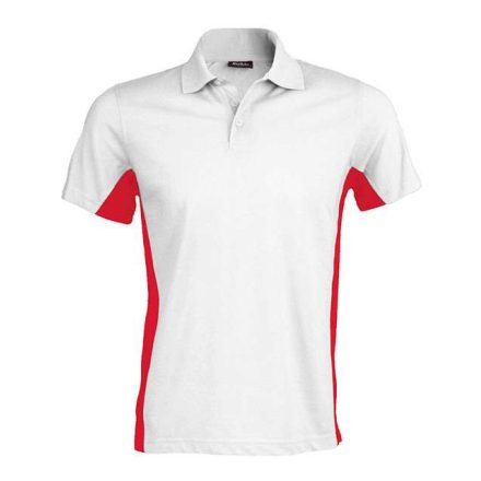 ka232wh/re-2xl   FLAG - SHORT-SLEEVED TWO-TONE POLO SHIRT