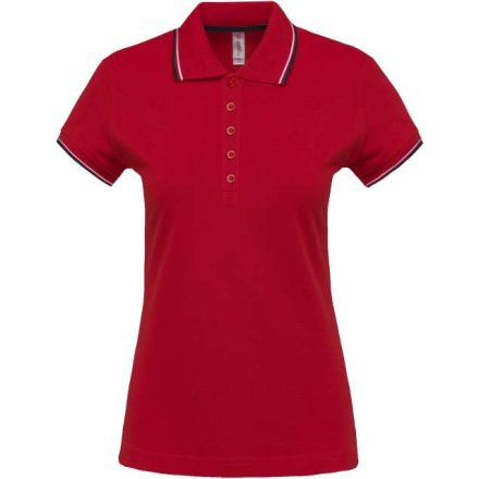 ka251re/nv/wh-l   LADIES' SHORT-SLEEVED POLO SHIRT